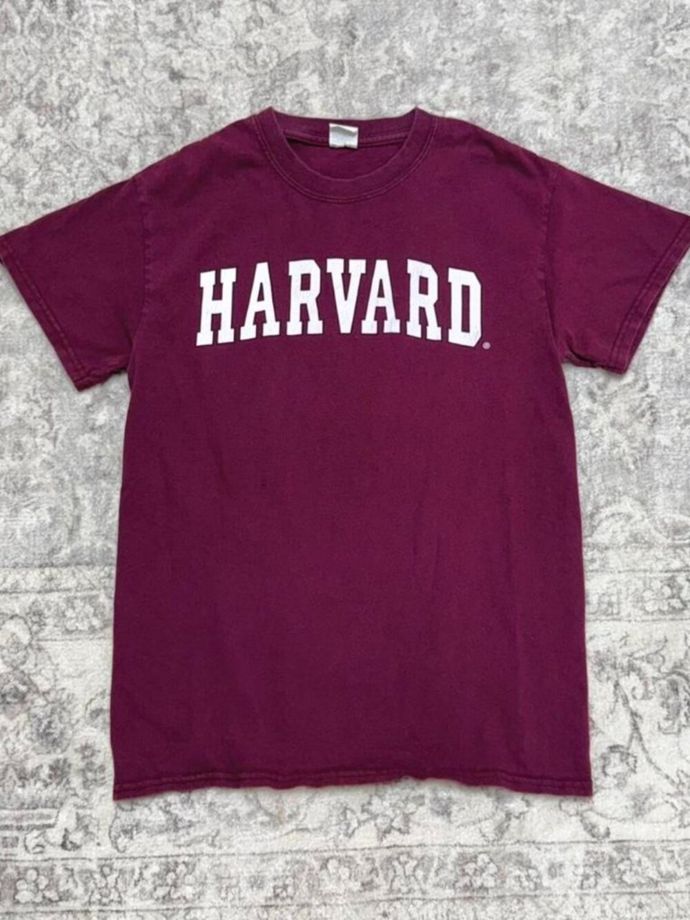 maroon Harvard university tshirt
